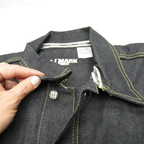 Vintage PJ Mark Raw Denim Jacket Men XL Trucker Pockets Button Up Dead Stock NEW